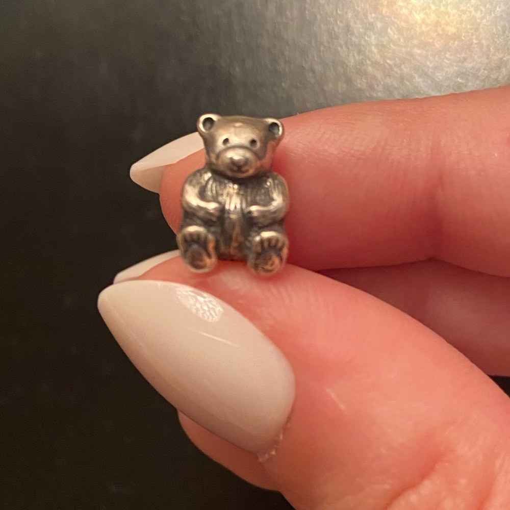 Retired Pandora- Silver Teddy Bear Charm